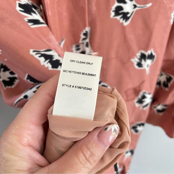 Rebecca Taylor | Women’s Silk Ikat Paintbrush Ruffle Dress High Neck Tie Flowy 8 - Picture 8 of 11